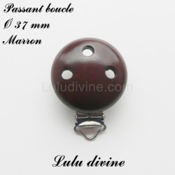 Pince / Clip en bois, attache tétine, passant uni 37 mm