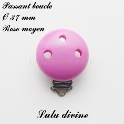 Pince / Clip en bois, attache tétine, passant uni 37 mm