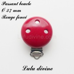 Pince / Clip en bois, attache tétine, passant uni 37 mm