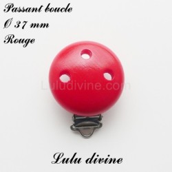 Pince / Clip en bois, attache tétine, passant uni 37 mm