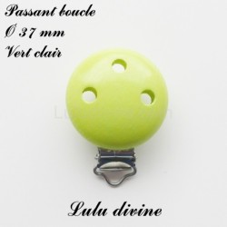 Pince / Clip en bois, attache tétine, passant uni 37 mm