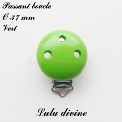 Pince / Clip en bois, attache tétine, passant uni 37 mm