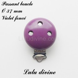 Pince / Clip en bois, attache tétine, passant uni 37 mm