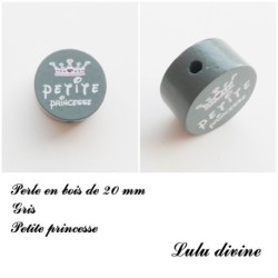 Perle en bois de 20 mm, Perle en bois, Petite princesse