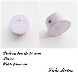 Perle en bois de 20 mm, Perle en bois, Petite princesse