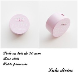 Perle en bois de 20 mm, Perle en bois, Petite princesse
