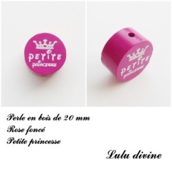 Perle en bois de 20 mm, Perle en bois, Petite princesse