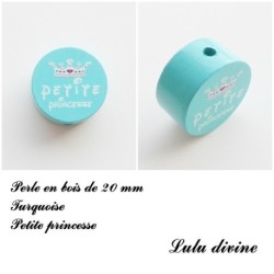 Perle en bois de 20 mm, Perle en bois, Petite princesse
