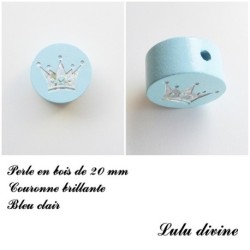 Perle en bois Couronne argentée