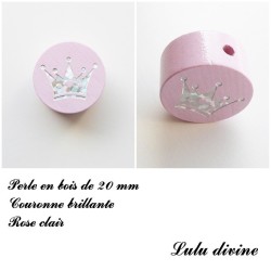 Perle en bois Couronne argentée 2