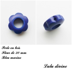 Perle bois Fleur 30 mm avec trous