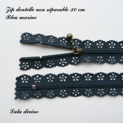 Zip non séparable en dentelle de 30 cm