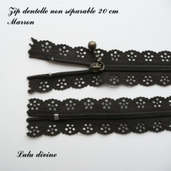 Zip non séparable en dentelle de 20 cm