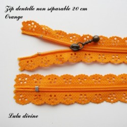 Zip non séparable en dentelle de 20 cm