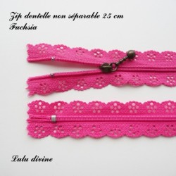 Zip non séparable en dentelle de 25 cm