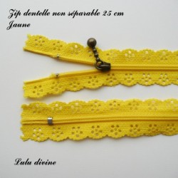 Zip non séparable en dentelle de 25 cm