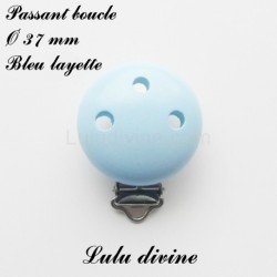 Pince / Clip en bois, attache tétine, passant uni 37 mm