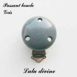 Pince / Clip en bois, attache tétine, passant uni 35 mm