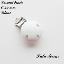 Pince / Clip en bois, attache tétine, passant 29mm,  unis