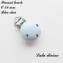 Pince / Clip en bois, attache tétine, passant 29mm,  unis