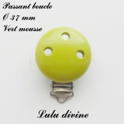 Pince / Clip en bois, attache tétine, passant uni 37 mm