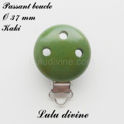 Pince / Clip en bois, attache tétine, passant uni 37 mm