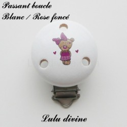 Pince / Clip en bois, attache tétine, passant, Ourson / Nounours