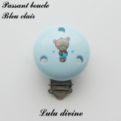 Pince / Clip en bois, attache tétine, passant, Ourson / Nounours