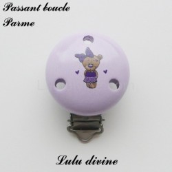 Pince / Clip en bois, attache tétine, passant, Ourson / Nounours