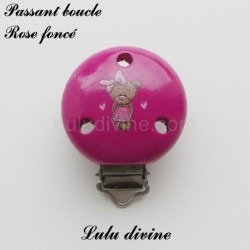 Pince / Clip en bois, attache tétine, passant, Ourson / Nounours