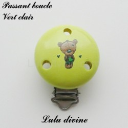 Pince / Clip en bois, attache tétine, passant, Ourson / Nounours