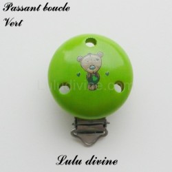Pince / Clip en bois, attache tétine, passant, Ourson / Nounours