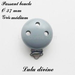 Pince / Clip en bois, attache tétine, passant uni 37 mm