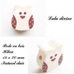 Perle en bois Chouette / Hibou
