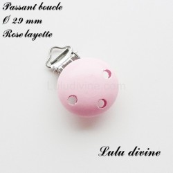 Pince / Clip en bois, attache tétine, passant 29mm,  unis