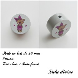 Perle en bois Ourson / Nounours 2