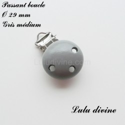 Pince / Clip en bois, attache tétine, passant 29mm,  unis 2