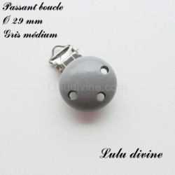 Pince / Clip en bois, attache tétine, passant 29mm,  unis