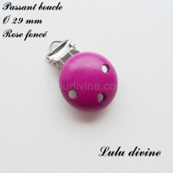 Pince / Clip en bois, attache tétine, passant 29mm,  unis