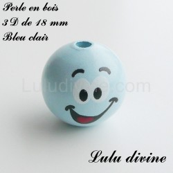 Perle en bois 3D Smiley  2