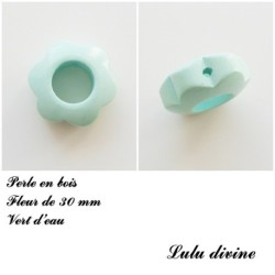 Perle bois Fleur 30 mm avec trous