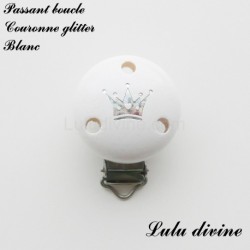 Pince / Clip en bois, attache tétine, passant cournne glitter