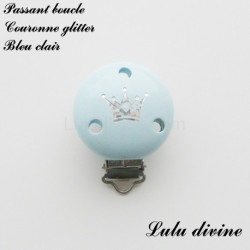 Pince / Clip en bois, attache tétine, passant cournne glitter