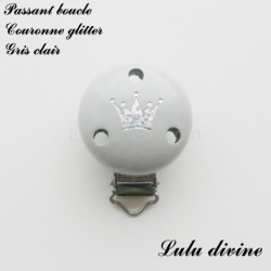 Pince / Clip en bois, attache tétine, passant cournne glitter