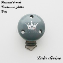 Pince / Clip en bois, attache tétine, passant cournne glitter