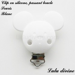 Pince / Clip en silicone, attache tétine, passant, Souris