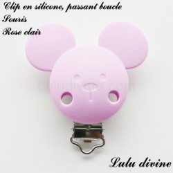 Pince / Clip en silicone, attache tétine, passant, Souris