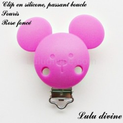 Pince / Clip en silicone, attache tétine, passant, Souris