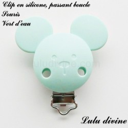 Pince / Clip en silicone, attache tétine, passant, Souris