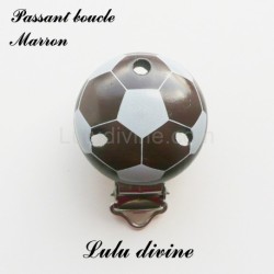 Pince / Clip en bois, attache tétine, passant, Ballon de foot